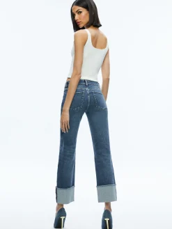 Alice and Olivia ABILENE LOW RISE CUFFED JEAN LOLA BLUE*FEATURED SHOPS | FEATURED SHOPS | CLOTHING | CLOTHING