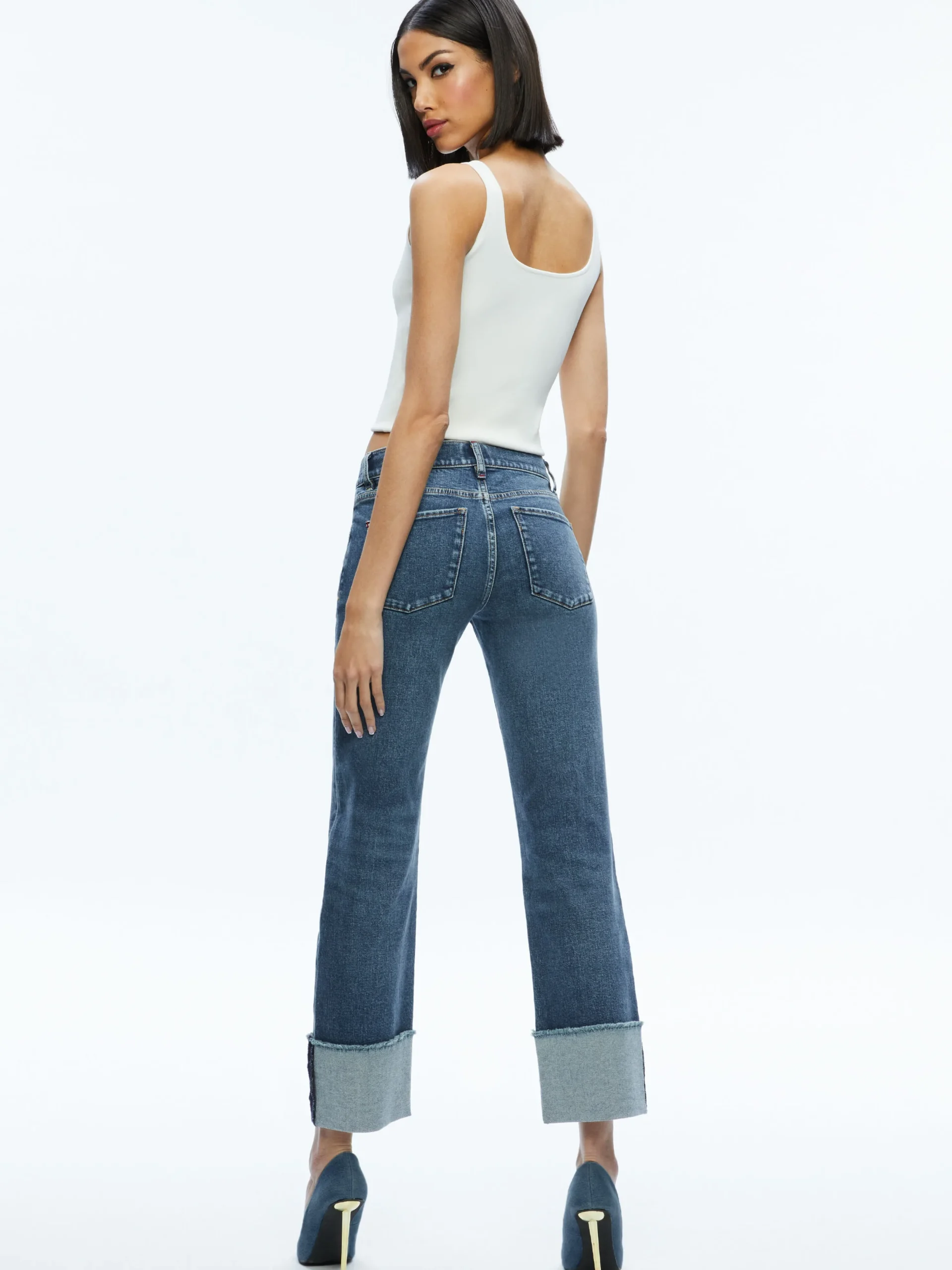 Alice and Olivia ABILENE LOW RISE CUFFED JEAN LOLA BLUE*FEATURED SHOPS | FEATURED SHOPS | CLOTHING | CLOTHING