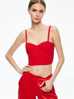 Alice and Olivia ADARA BUSTIER TOP PERFECT RUBY*CLOTHING