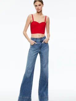 Alice and Olivia ADARA BUSTIER TOP PERFECT RUBY*CLOTHING