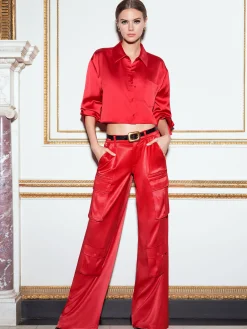 Alice and Olivia ADARA BUSTIER TOP + JOETTE LOW RISE CARGO PANT *CLOTHING