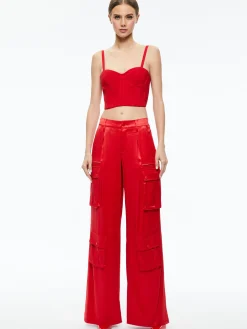 Alice and Olivia ADARA BUSTIER TOP + JOETTE LOW RISE CARGO PANT *CLOTHING
