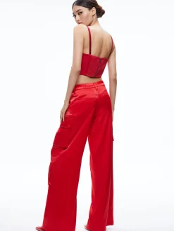 Alice and Olivia ADARA BUSTIER TOP + JOETTE LOW RISE CARGO PANT *CLOTHING