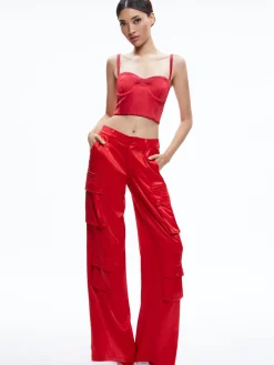 Alice and Olivia ADARA BUSTIER TOP + JOETTE LOW RISE CARGO PANT *CLOTHING