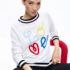 Alice and Olivia ALBINA LOVE PULLOVER SOFT WHITE/BLACK*CLOTHING | CLOTHING