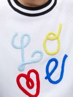 Alice and Olivia ALBINA LOVE PULLOVER SOFT WHITE/BLACK*CLOTHING | CLOTHING