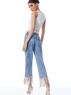 Alice and Olivia ALLEN EMBELLISHED NECK RIBBED TANK *CLOTHING