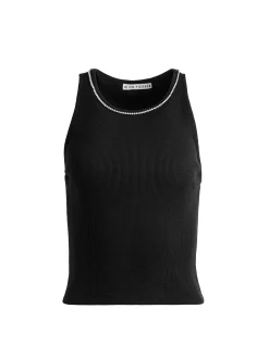 Alice and Olivia ALLEN EMBELLISHED NECK TANK TOP *FEATURED SHOPS | CLOTHING