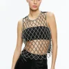 Alice and Olivia AMAL EMBELLISHED TANK BLACK/CLEAR*FEATURED SHOPS | CLOTHING