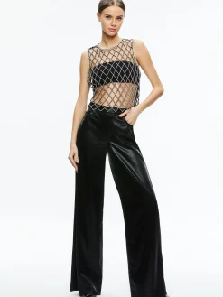 Alice and Olivia AMAL EMBELLISHED TANK BLACK/CLEAR*FEATURED SHOPS | CLOTHING