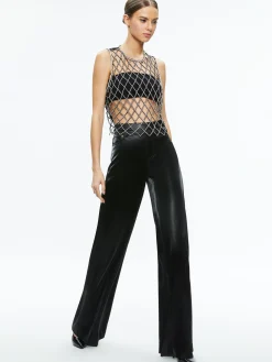 Alice and Olivia AMAL EMBELLISHED TANK BLACK/CLEAR*FEATURED SHOPS | CLOTHING