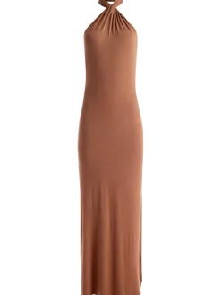 Alice and Olivia AMAYA HALTER NECK HIGH SLIT DRESS *DRESSES | CLOTHING