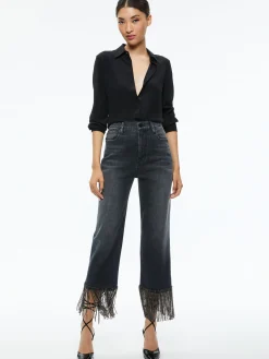 Alice and Olivia AMAZING CRYSTAL FRINGE HEM JEAN *FEATURED SHOPS | CLOTHING | CLOTHING