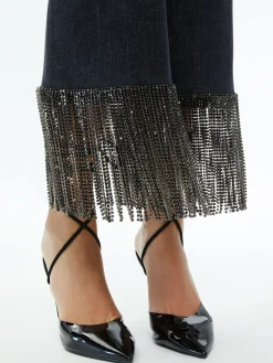 Alice and Olivia AMAZING CRYSTAL FRINGE HEM JEAN *FEATURED SHOPS | CLOTHING | CLOTHING