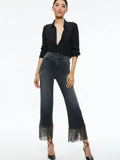 Alice and Olivia AMAZING CRYSTAL FRINGE HEM JEAN *FEATURED SHOPS | CLOTHING | CLOTHING