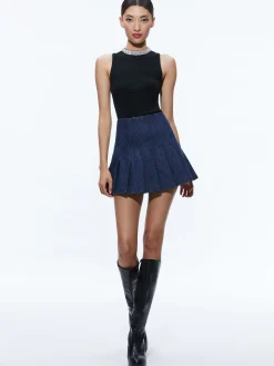 Alice and Olivia AMITY EMBELLISHED NECK CROPPED TANK *CLOTHING