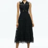 Alice and Olivia ANAYA EMBELLISHED COLLAR LACE MIDI DRESS BLACK*FEATURED SHOPS | DRESSES | DRESSES | CLOTHING