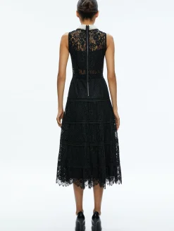 Alice and Olivia ANAYA EMBELLISHED COLLAR LACE MIDI DRESS BLACK*FEATURED SHOPS | DRESSES | DRESSES | CLOTHING