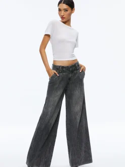 Alice and Olivia ANDERS LOW RISE PLEATED JEAN GEORGIA VINTAGE BLACK*FEATURED SHOPS | CLOTHING | CLOTHING