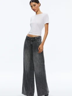 Alice and Olivia ANDERS LOW RISE PLEATED JEAN GEORGIA VINTAGE BLACK*FEATURED SHOPS | CLOTHING | CLOTHING