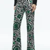 Alice and Olivia ANDREW HIGH WAISTED BOOTCUT SLIM PANT MONARCH LIGHT EMERALD SMALL*FEATURED SHOPS | CLOTHING