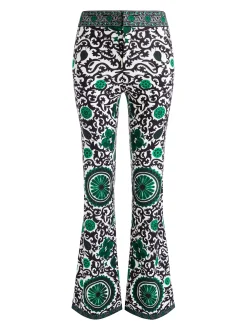 Alice and Olivia ANDREW HIGH WAISTED BOOTCUT SLIM PANT MONARCH LIGHT EMERALD SMALL*FEATURED SHOPS | CLOTHING