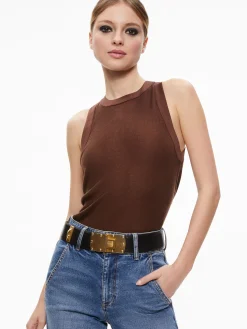 Alice and Olivia ANGELINA CREWNECK TANK TOFFEE*FEATURED SHOPS | CLOTHING