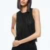 Alice and Olivia ANGELINA CRYSTAL EMBELLISHED TANK BLACK*CLOTHING