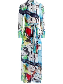 Alice and Olivia A+O X BASQUIAT CHASSIDY MAXI SHIRT DRESS CONFIDENTIAL*DRESSES | CLOTHING