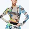Alice and Olivia A+O X BASQUIAT DELAINA TOP CONFIDENTIAL*CLOTHING