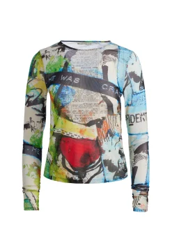 Alice and Olivia A+O X BASQUIAT DELAINA TOP CONFIDENTIAL*CLOTHING