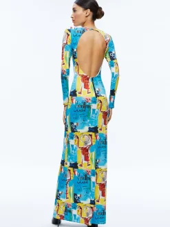 Alice and Olivia A+O X BASQUIAT DELORA MAXI DRESS UNTITLED*FEATURED SHOPS | DRESSES | DRESSES | CLOTHING