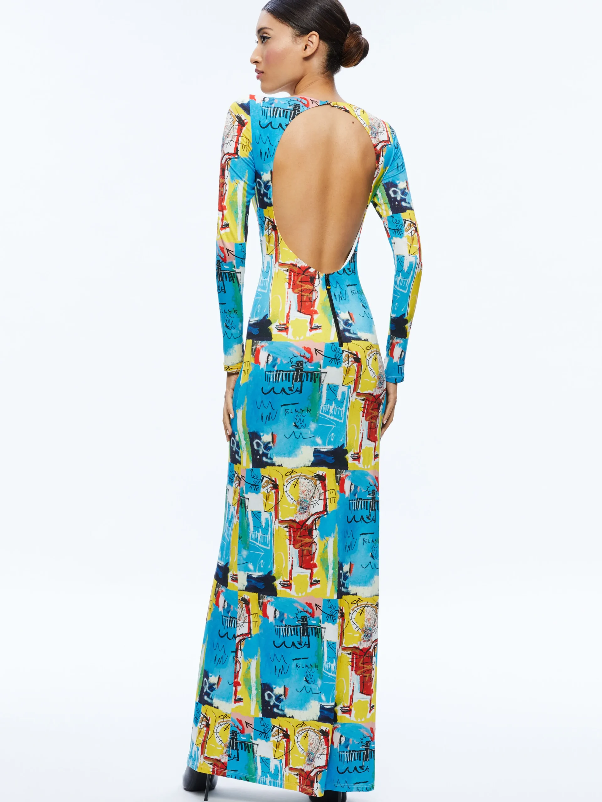 Alice and Olivia A+O X BASQUIAT DELORA MAXI DRESS UNTITLED*FEATURED SHOPS | DRESSES | DRESSES | CLOTHING