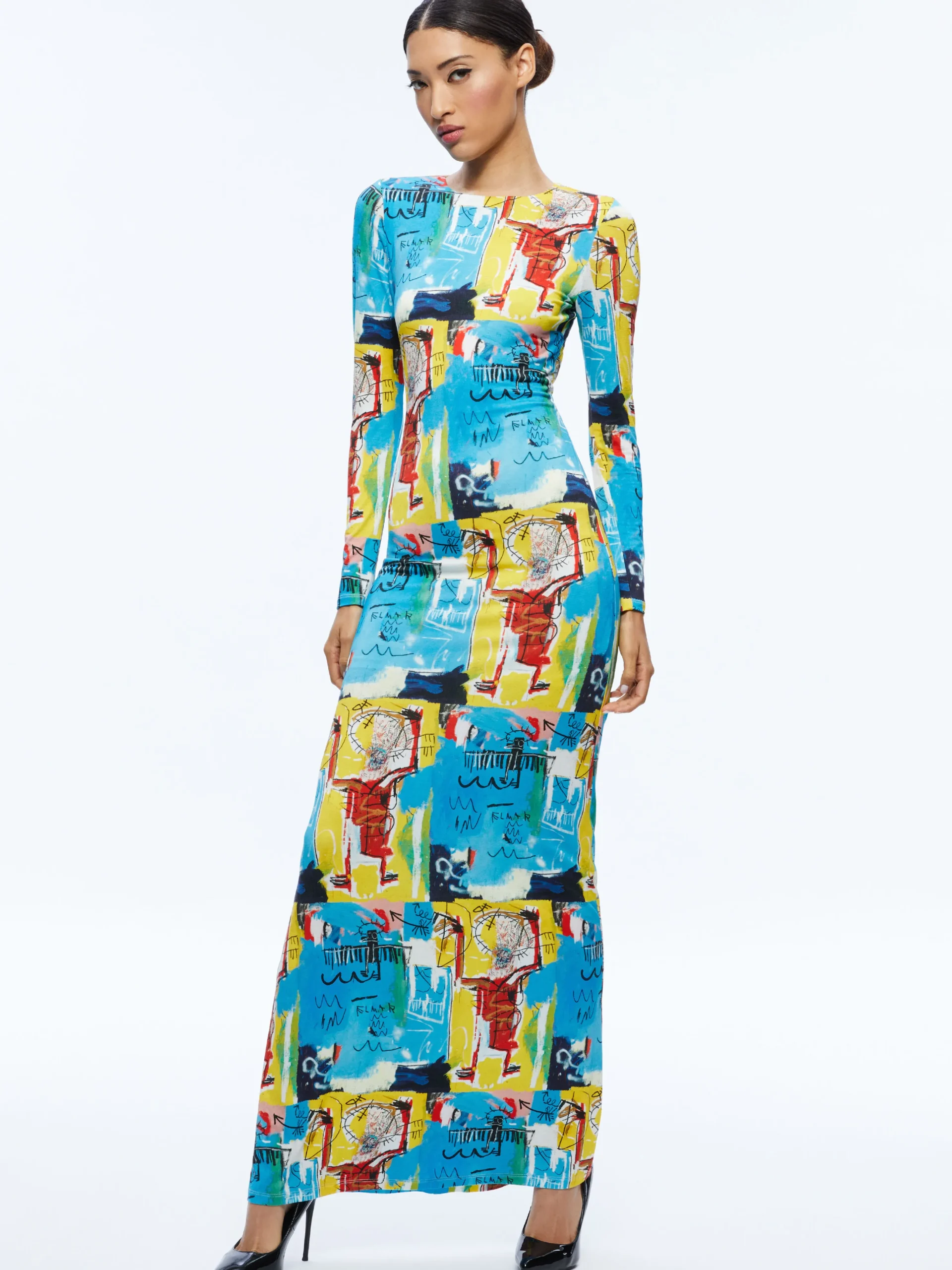 Alice and Olivia A+O X BASQUIAT DELORA MAXI DRESS UNTITLED*FEATURED SHOPS | DRESSES | DRESSES | CLOTHING