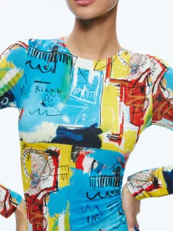 Alice and Olivia A+O X BASQUIAT DELORA MINI DRESS UNTITLED*DRESSES | DRESSES | CLOTHING