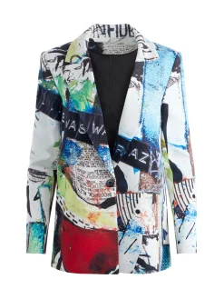 Alice and Olivia A+O X BASQUIAT DENNY BLAZER CONFIDENTIAL*CLOTHING