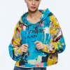 Alice and Olivia A+O X BASQUIAT SUNNY CROPPED HOODIE UNTITLED*CLOTHING