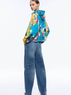 Alice and Olivia A+O X BASQUIAT SUNNY CROPPED HOODIE UNTITLED*CLOTHING