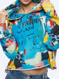 Alice and Olivia A+O X BASQUIAT SUNNY CROPPED HOODIE UNTITLED*CLOTHING
