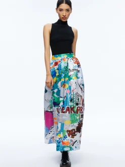 Alice and Olivia A+O X BASQUIAT TINA TEA LENGTH SKIRT UNBREAKABLE*FEATURED SHOPS | CLOTHING