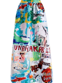 Alice and Olivia A+O X BASQUIAT TINA TEA LENGTH SKIRT UNBREAKABLE*FEATURED SHOPS | CLOTHING