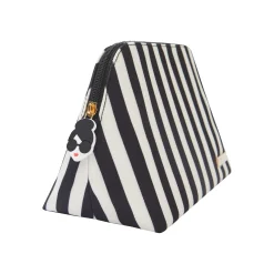 Alice and Olivia A+O X FABFITFUN PENCIL POUCH POSITANO STRIPE SM BLACK*CLOTHING