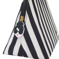 Alice and Olivia A+O X FABFITFUN PENCIL POUCH POSITANO STRIPE SM BLACK*CLOTHING