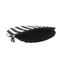 Alice and Olivia A+O X FABFITFUN PENCIL POUCH POSITANO STRIPE SM BLACK*CLOTHING