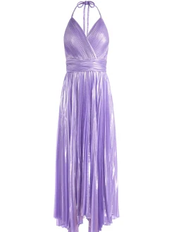 Alice and Olivia ARISTA SLEEVELESS HALTER NECK PLEATED MAXI DRESS SOLSTICE*DRESSES | DRESSES | CLOTHING