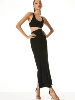 Alice and Olivia ARIZONA CUTOUT O-RING MAXI DRESS *DRESSES | CLOTHING