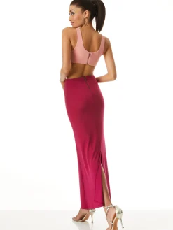 Alice and Olivia ARIZONA CUTOUT O-RING MAXI DRESS *DRESSES | CLOTHING