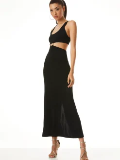 Alice and Olivia ARIZONA CUTOUT O-RING MAXI DRESS *DRESSES | CLOTHING