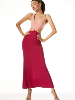 Alice and Olivia ARIZONA CUTOUT O-RING MAXI DRESS *DRESSES | CLOTHING