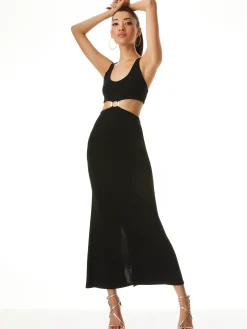 Alice and Olivia ARIZONA CUTOUT O-RING MAXI DRESS *DRESSES | CLOTHING